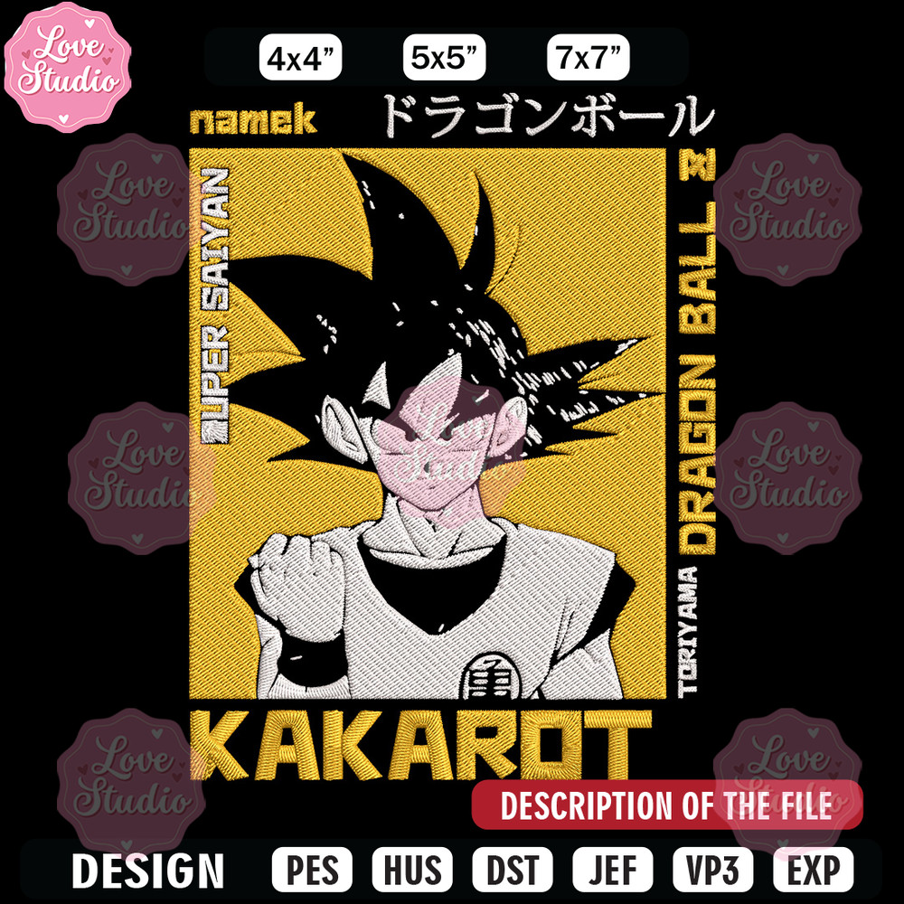 Kakarot Embroidery Design, Dragonball Embroidery, Embroidery File, Anime Embroidery, Anime shirt, Digital download.jpg