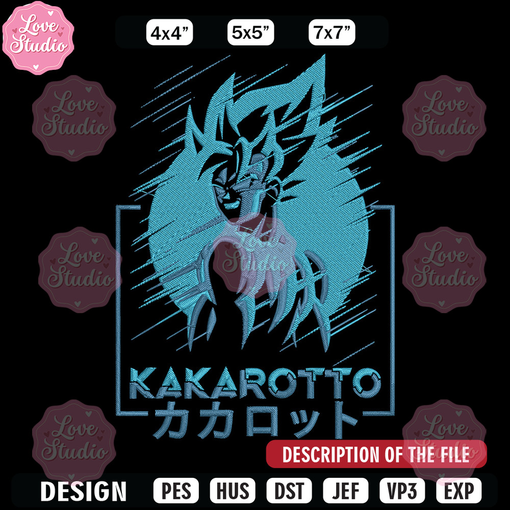 Kakarotto Embroidery Design, Dragonball Embroidery, Embroidery File, Anime Embroidery, Anime shirt,Digital download.jpg