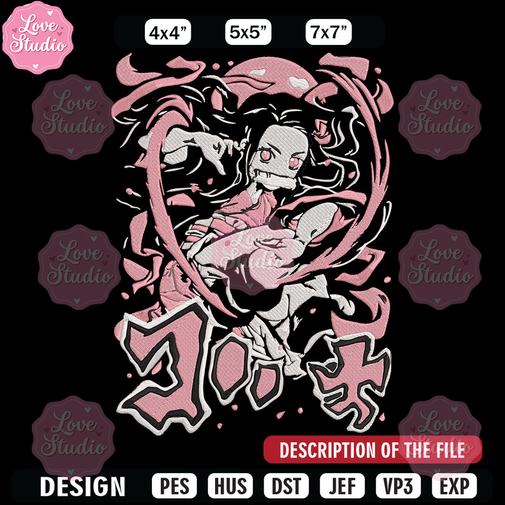 Kamado Nezuko cute Embroidery Design, Demon slayer Embroidery, Embroidery File, Anime Embroidery, Digital download.jpg