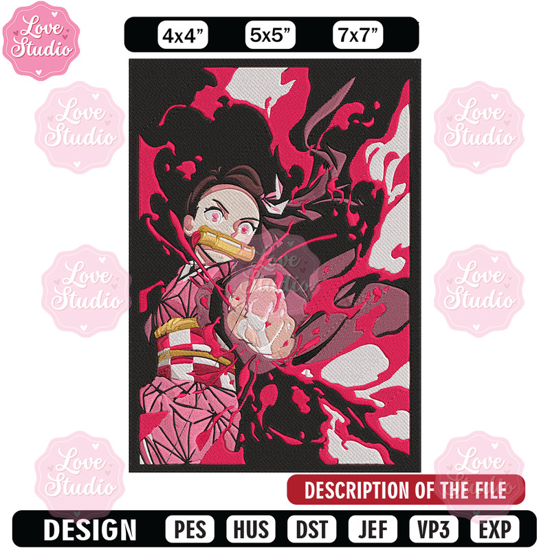 Kamado nezuko poster Embroidery Design, Demon slayer Embroidery, Embroidery File, Anime Embroidery, Digital download.jpg