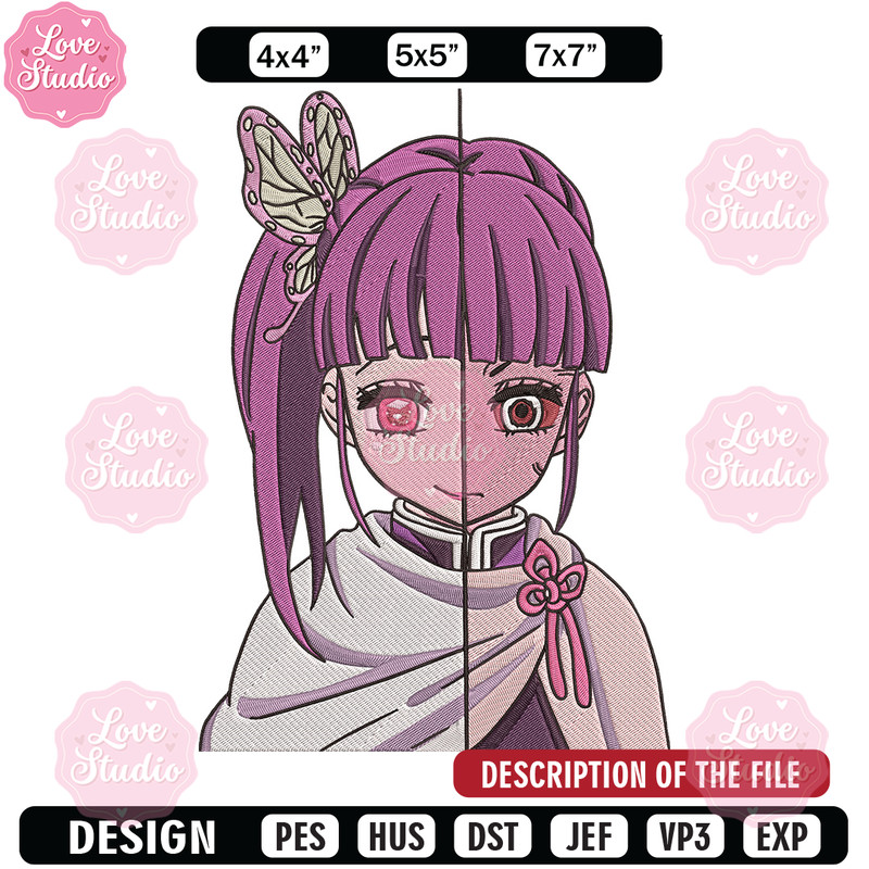 Kanao face Embroidery Design, Demon slayer Embroidery, Embroidery File, Anime Embroidery, Digital download 1.jpg