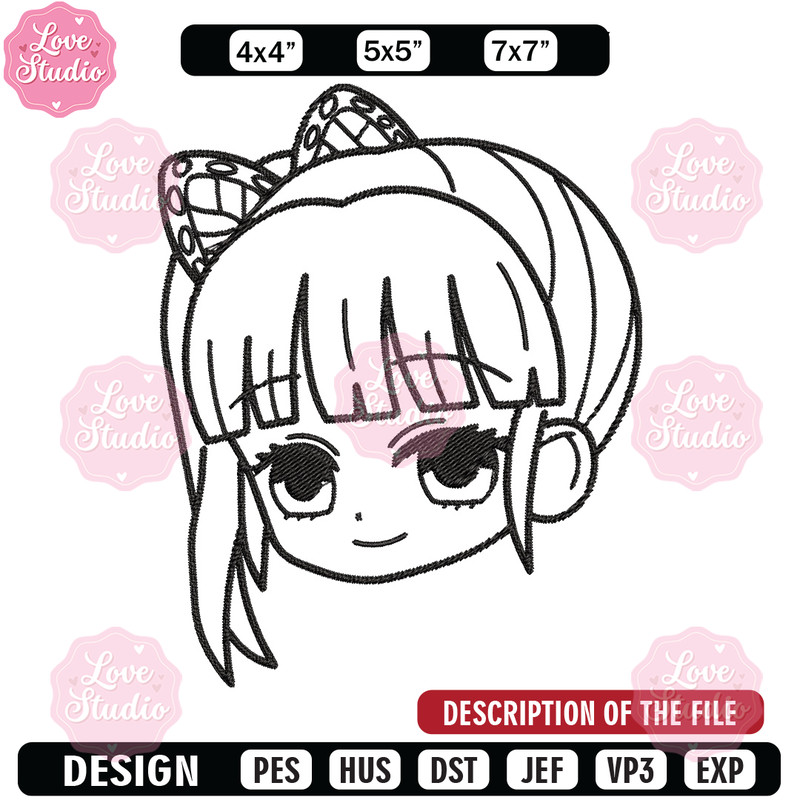 Kanao face Embroidery Design, Demon slayer Embroidery, Embroidery File, Anime Embroidery, Digital download.jpg