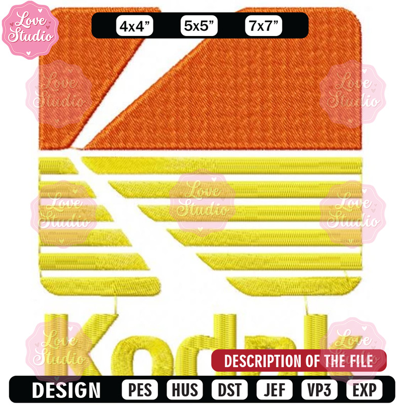 Kodak logo embroidery design, Embroidered shirt, Car Embroidery, Car design, Logo design, digital download.jpg