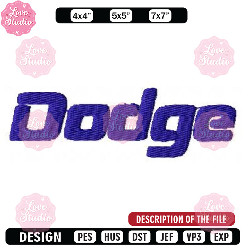Log dodge text embroidery design, Embroidered shirt, Car Embroidery, Car design, Logo design, digital download.jpg
