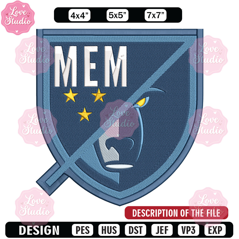 Memphis Grizzlies design embroidery design, NBA embroidery, Sport embroidery, Embroidery design, Logo sport embroidery.jpg