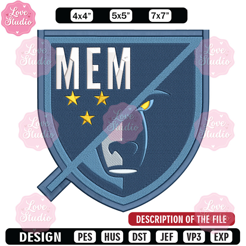 Memphis Grizzlies design embroidery design, NBA embroidery, Sport embroidery, Embroidery design, Logo sport embroidery.jpg