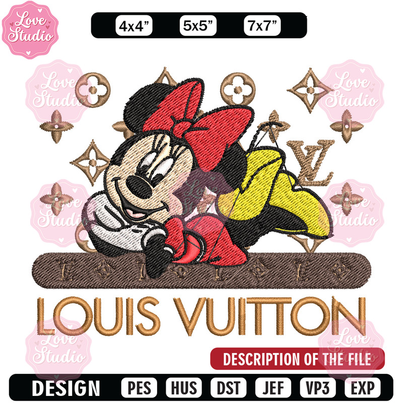 Minnie louis vuitton Embroidery Design, Lv Embroidery, Embroidery File, Brand Embroidery, Logo shirt, Digital download.jpg