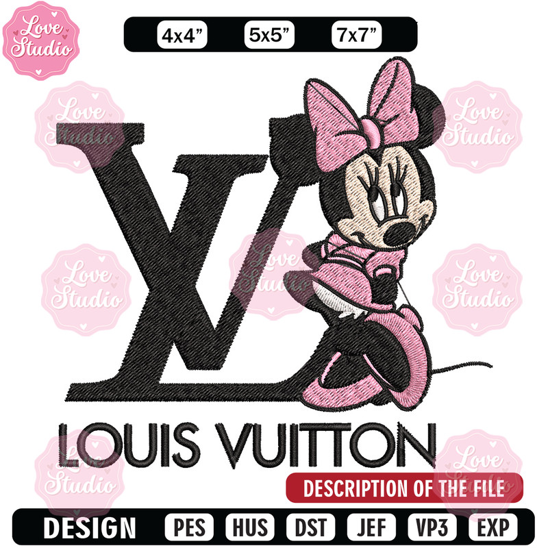 Minnie louis vuitton Embroidery Design, Lv Embroidery, Embroidery File, Disney Embroidery, Logo shirt, Digital download.jpg