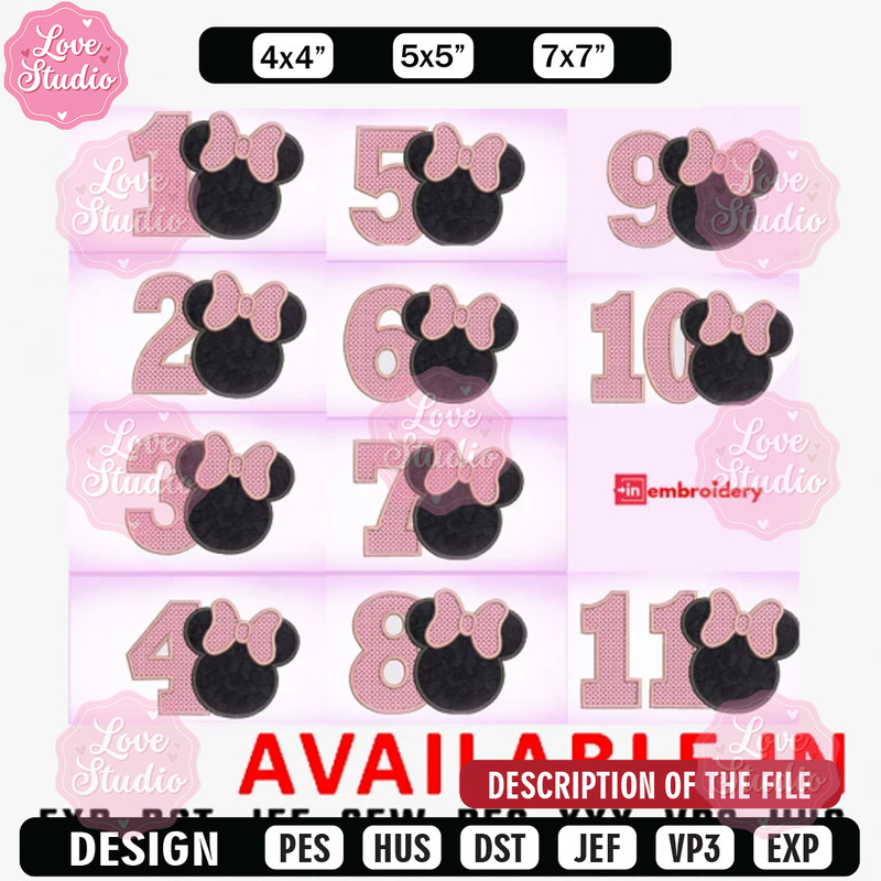 Minnie mouse embroidery design, Disney embroidery, Embroidered shirt, Disney shirt, Disney design, digital download.jpg