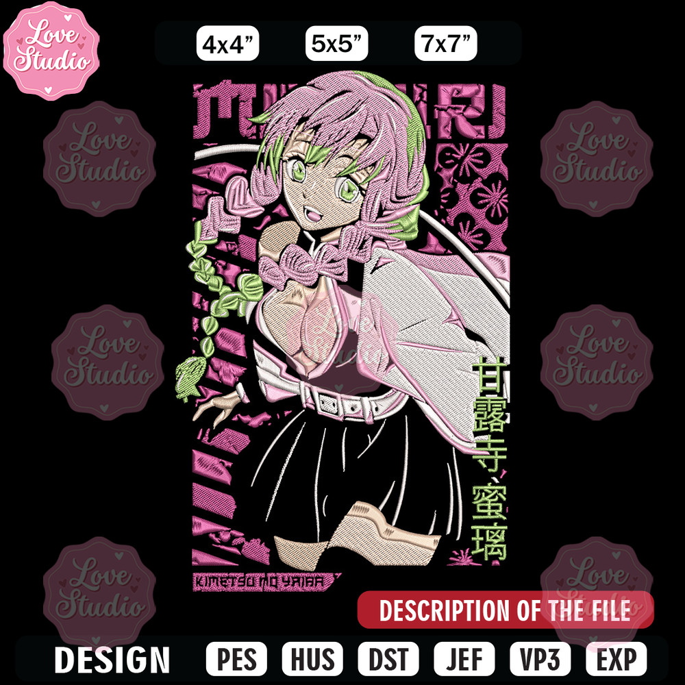 Mitsuri poster Embroidery Design, Demon slayer Embroidery, Embroidery File,Anime Embroidery,Anime shirt,Digital download.jpg