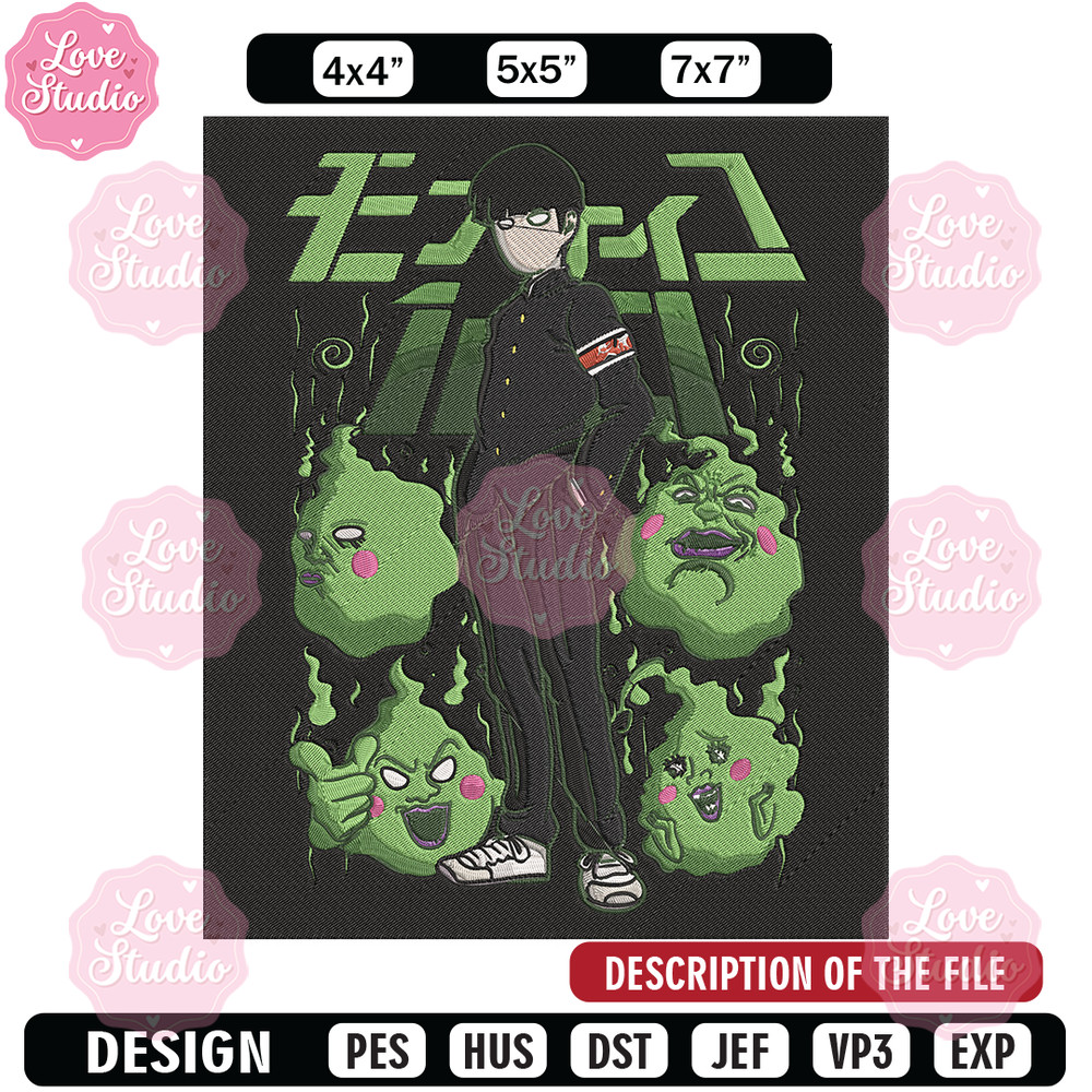 Mob poster Embroidery Design, Mob Embroidery, Embroidery File, Anime Embroidery, Anime shirt, Digital download.jpg
