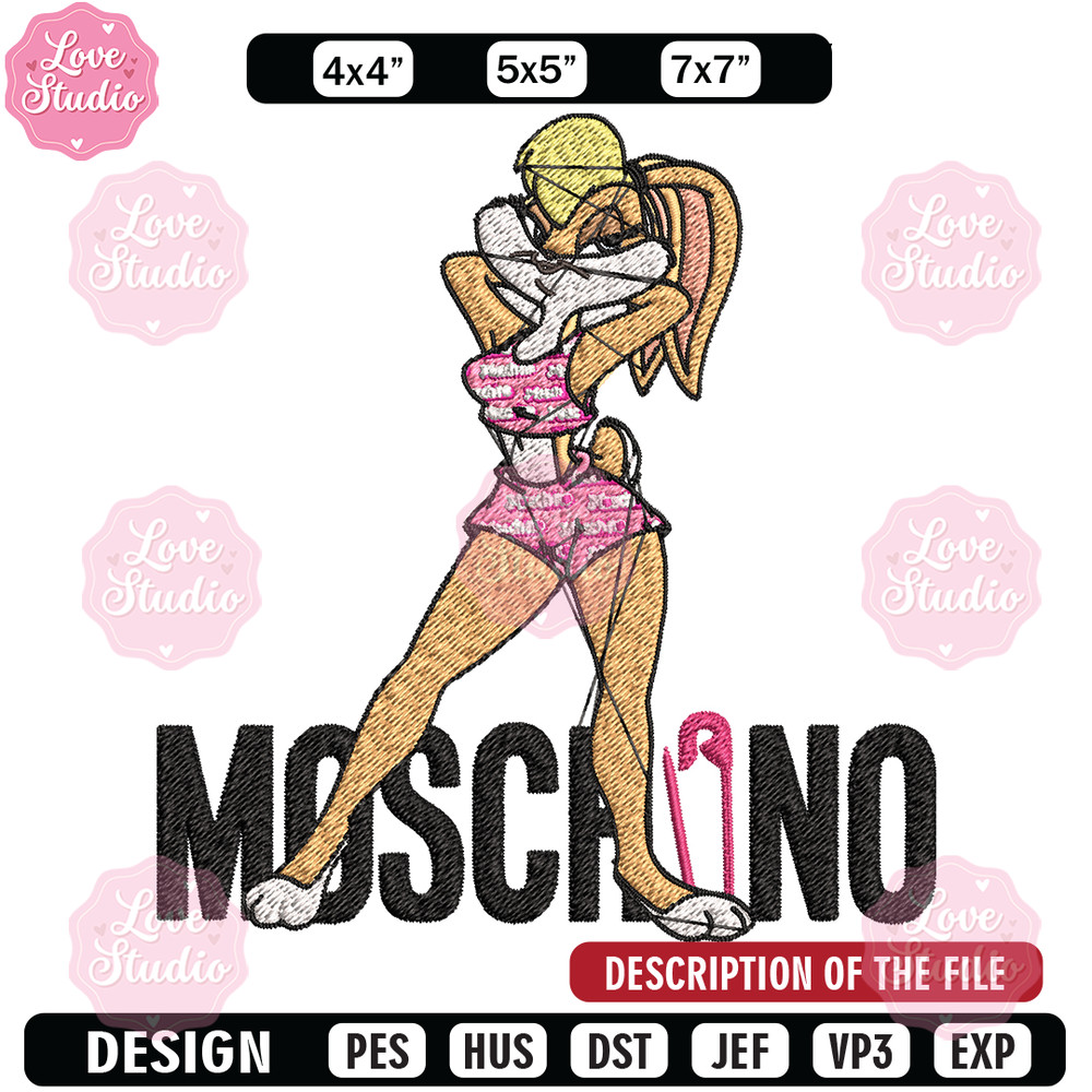 Moschino Milano Lola Bunny Embroidery design, Lola Bunny Embroidery, cartoon design, Embroidery File, Instant download.jpg