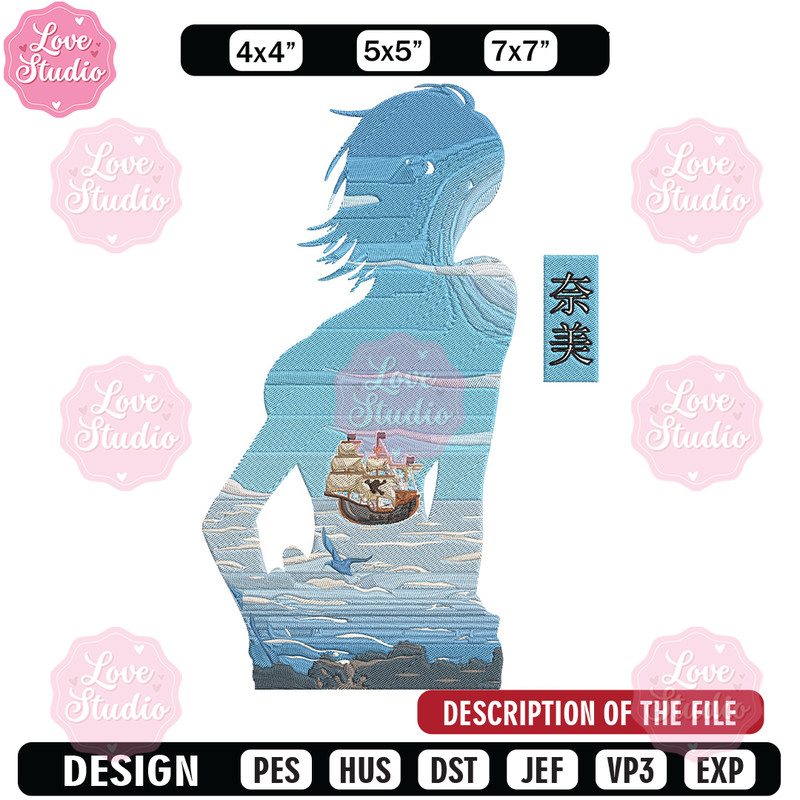 Nami poster Embroidery Design, One piece Embroidery, Embroidery File, Anime Embroidery, Anime shirt, Digital download.jpg