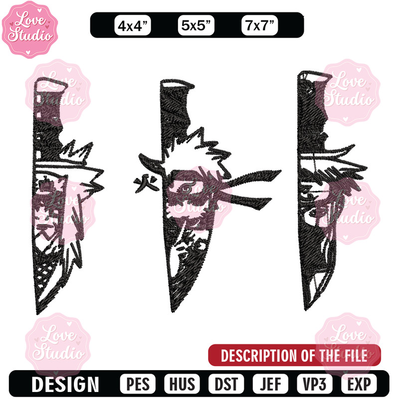 Naruto Character In Knife Embroidery design, Naruto Embroidery, anime design, Embroidery File, Instant download.jpg