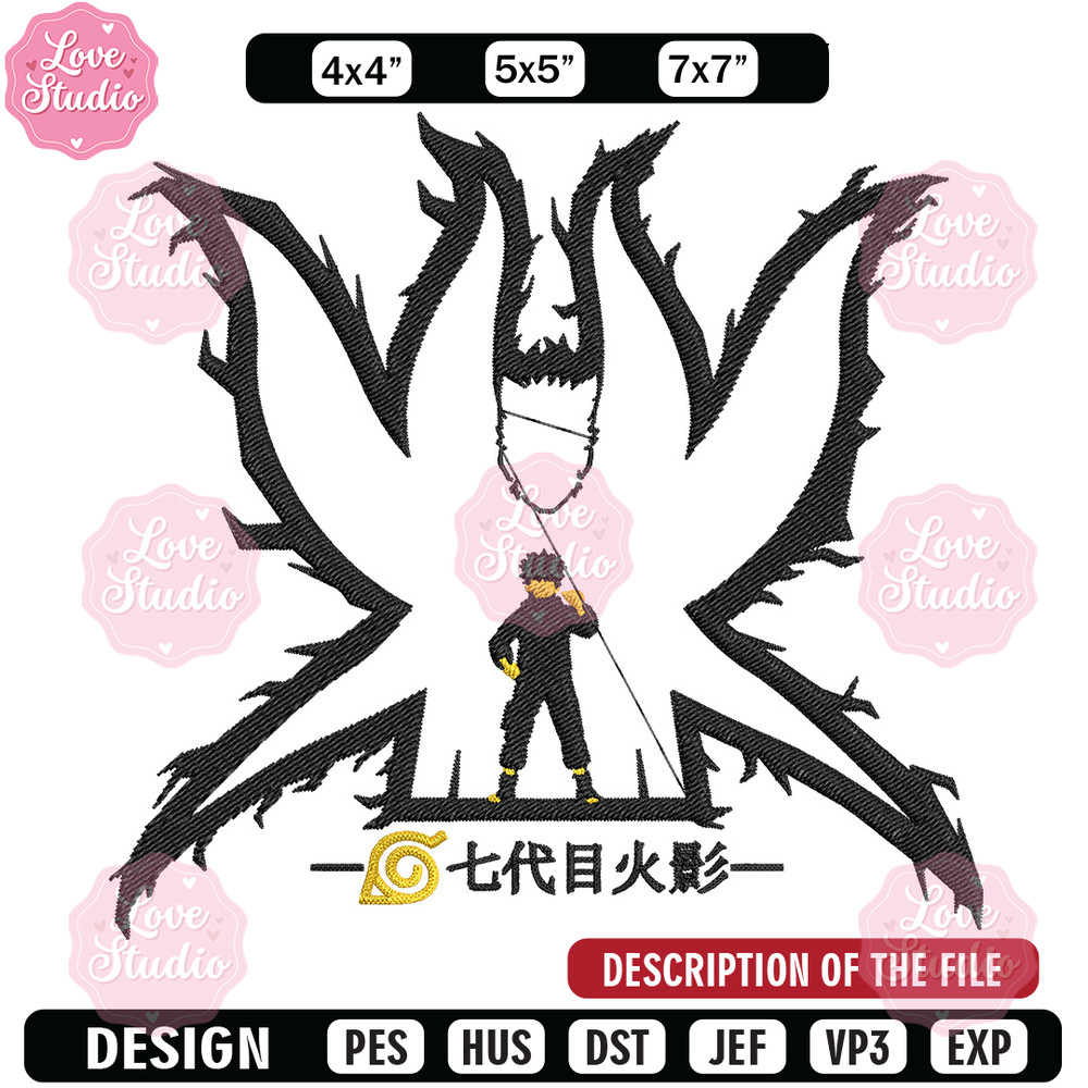 Naruto x kurama Embroidery Design, Naruto Embroidery, Embroidery File, Anime Embroidery,Anime shirt, Digital download.jpg