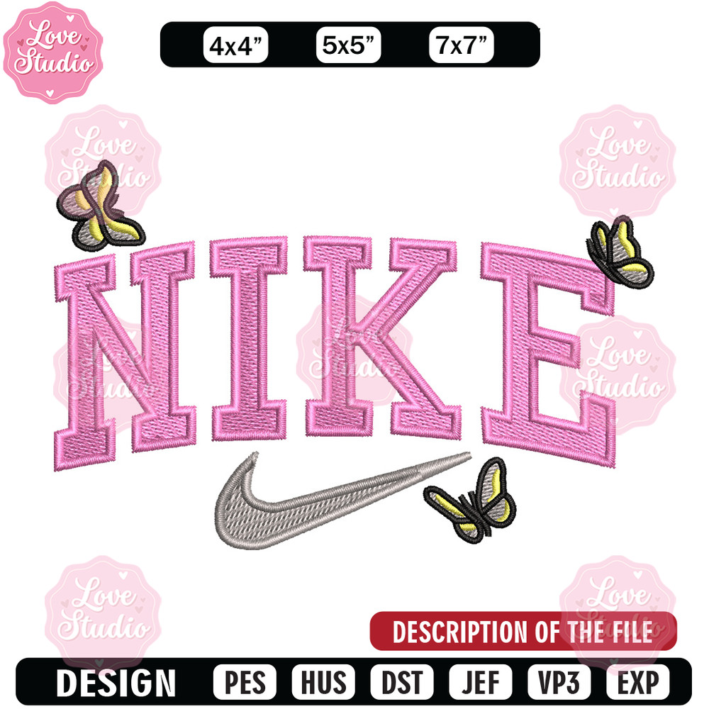 Nike butterfly embroidery design, Butterfly embroidery, Nike design, Embroidery shirt, Embroidery file, Digital download.jpg