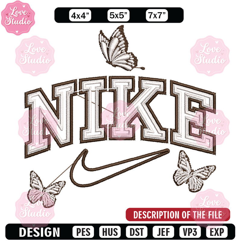 Nike butterfly embroidery design, logo embroidery, logo design, logo shirt, digital download.jpg