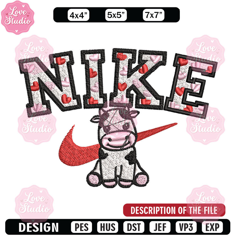 Nike cute cow Embroidery Design, Brand Embroidery, Nike Embroidery, Embroidery File, Logo shirt, Digital download.jpg