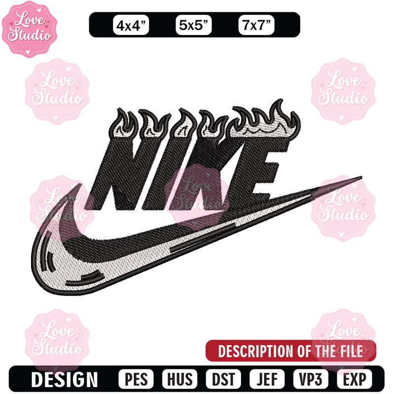 Nike flame embroidery design, Flame embroidery, Nike design, Embroidery shirt, Embroidery file, Digital download.jpg