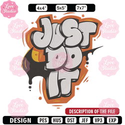 nike just do it embroidery design, logo embroidery, embroidery file, nike embroidery, anime shirt, digital download 1
