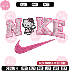 nike kitty embroidery design, hello kitty embroidery, nike embroidery, embroidery file, logo shirt, digital download