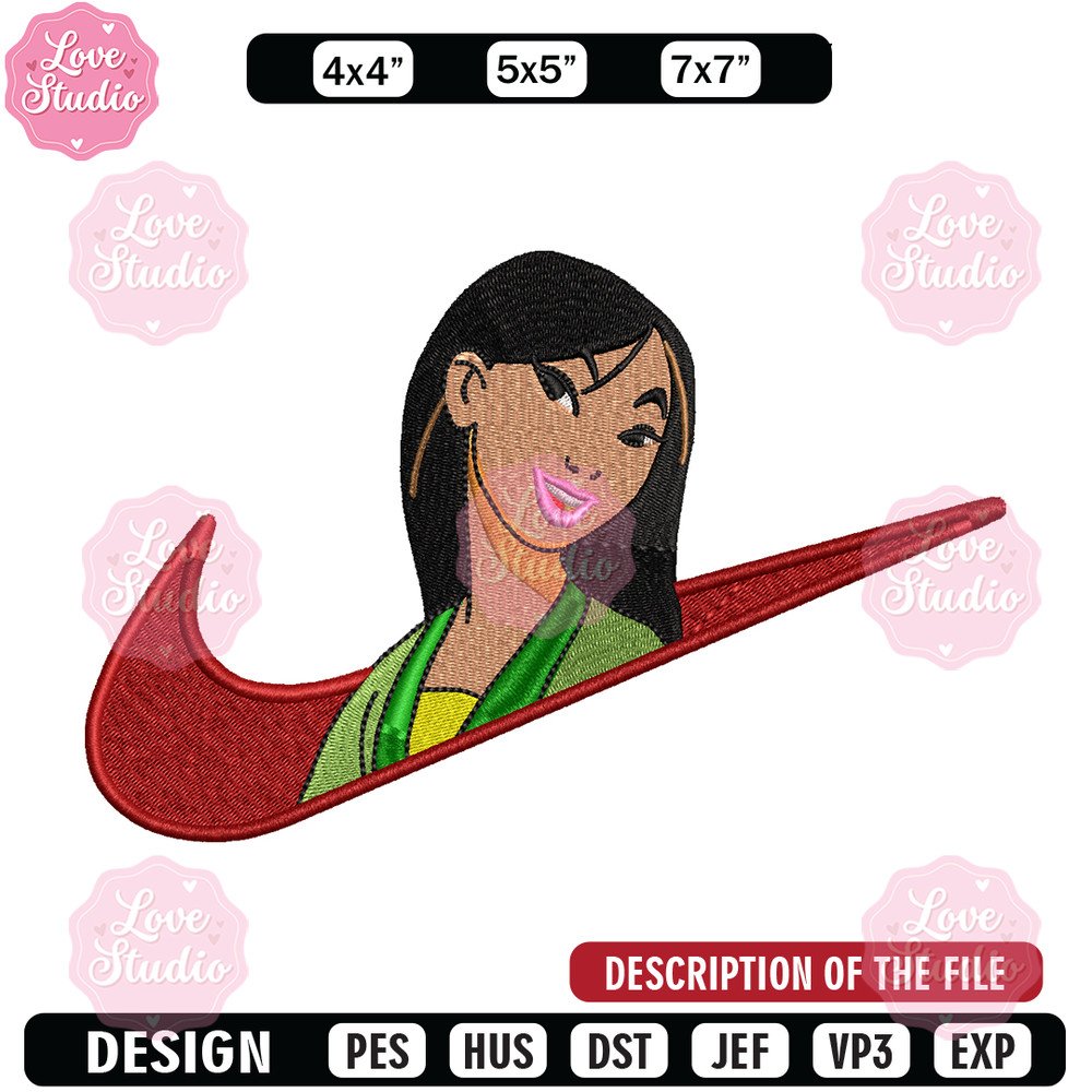 Nike Mulan embroidery design, Nike Mulan embroidery, Nike design, cartoon design, cartoon shirt, Digital download.jpg