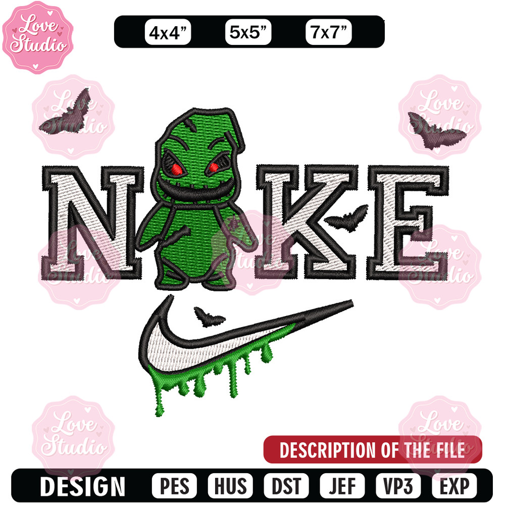 Nike oogie boogie embroidery design, Horror embroidery, Nike design, Embroidery shirt, Embroidery file, Digital download.jpg
