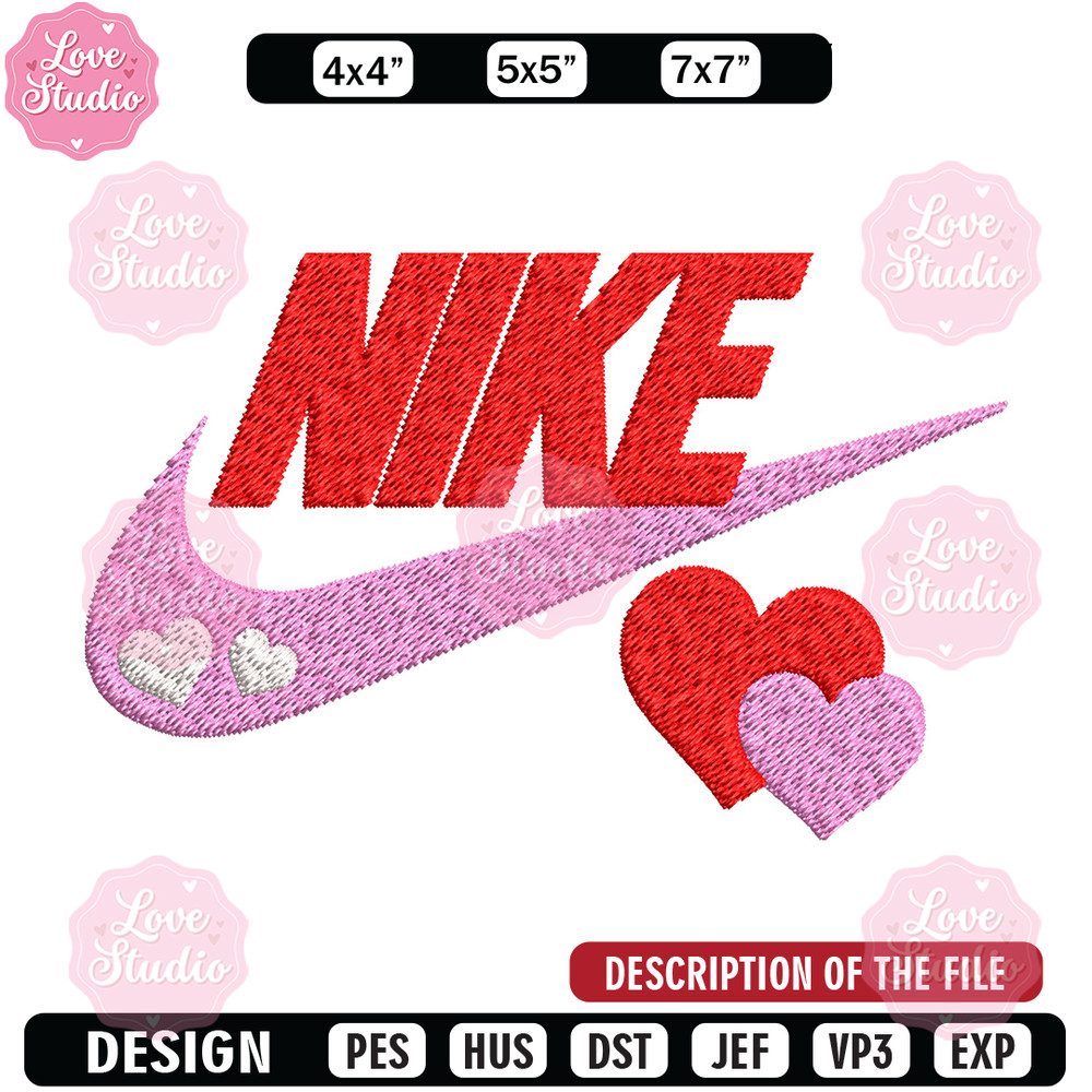 Nike pink love Embroidery Design, Brand Embroidery, Nike Embroidery, Embroidery File, Logo shirt, Digital download.jpg