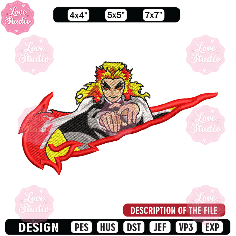 Nike Rengoku embroidery design, Kimetsu no Yaiba embroidery, Nike design, anime design, anime shirt, Digital download.jpg