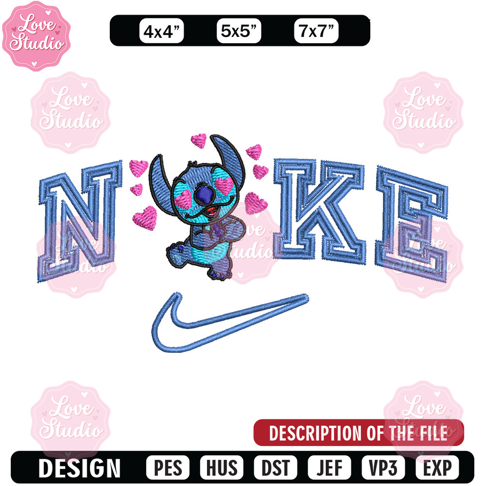 Nike stitch heart embroidery design, Stitch embroidery, Nike design, Embroidery file,Embroidery shirt, Digital download.jpg