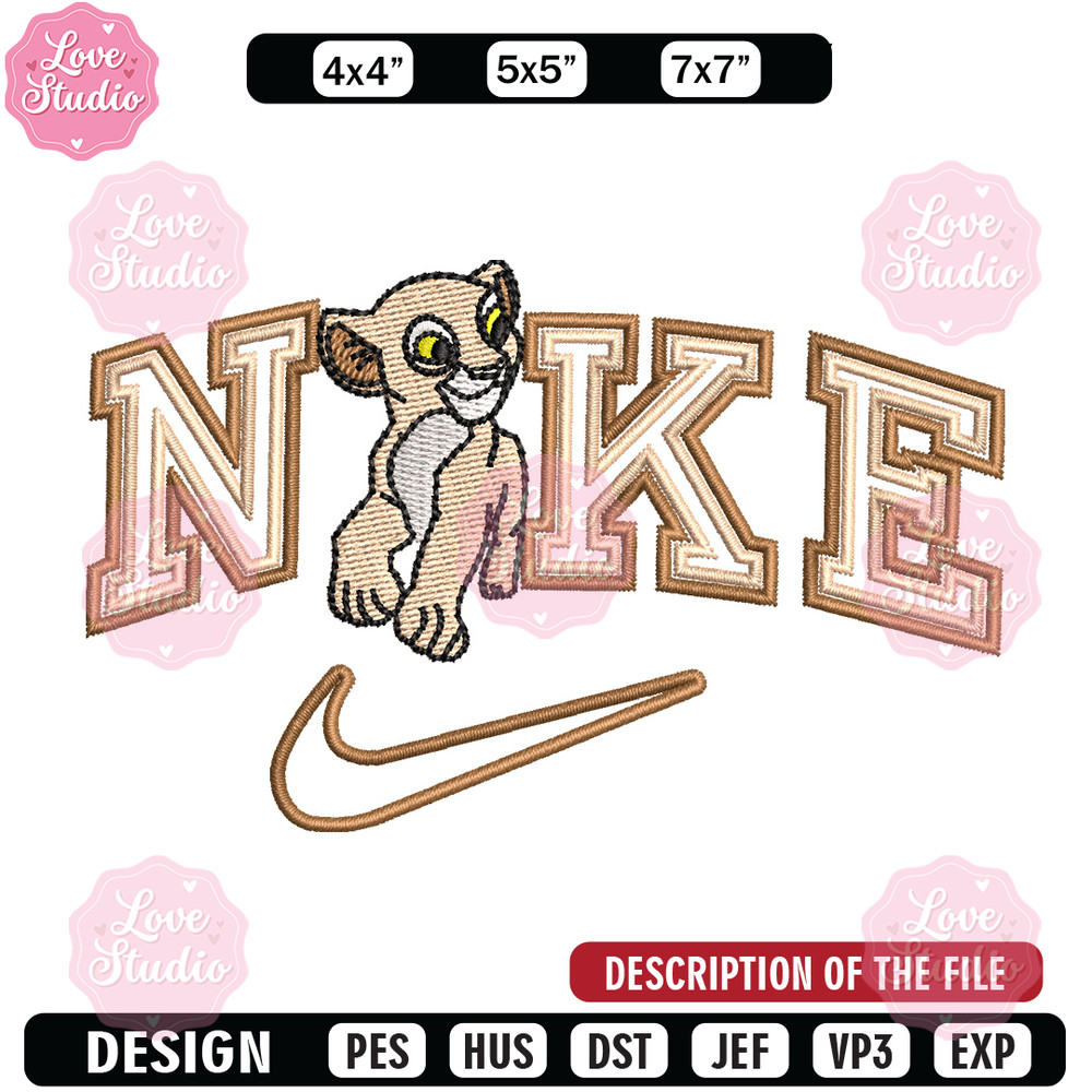 Nike tiger embroidery design, Lion king embroidery, Nike design,Embroidery file,Embroidery shirt,Digital download.jpg