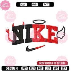 nike x evil embroidery design, evil embroidery, nike design, embroidery shirt, embroidery file, digital download