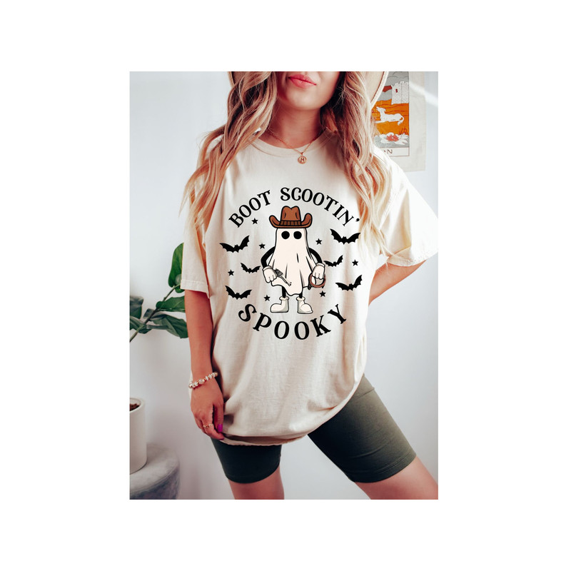 Comfort Colors,Retro Boot Scootin Spooky Shirt,Cowboy Ghost Shirt,Hall.jpg