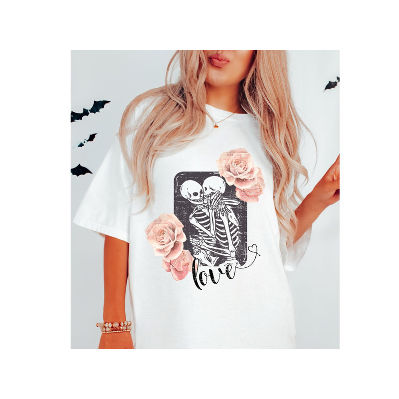 Comfort Colors,Skeleton Couple Shirt,Cute Fall Shirt, Gift For Her, Tr.jpg