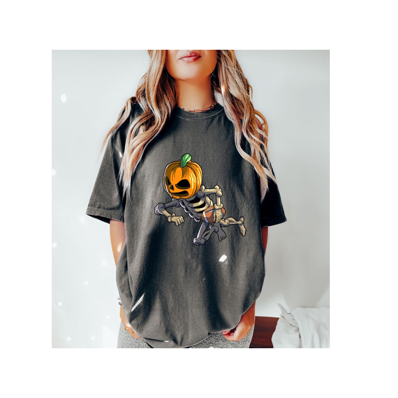 Comfort Colors,Skeleton Pumpkin Shirt, Skeleton Halloween, Cute Fall S.jpg