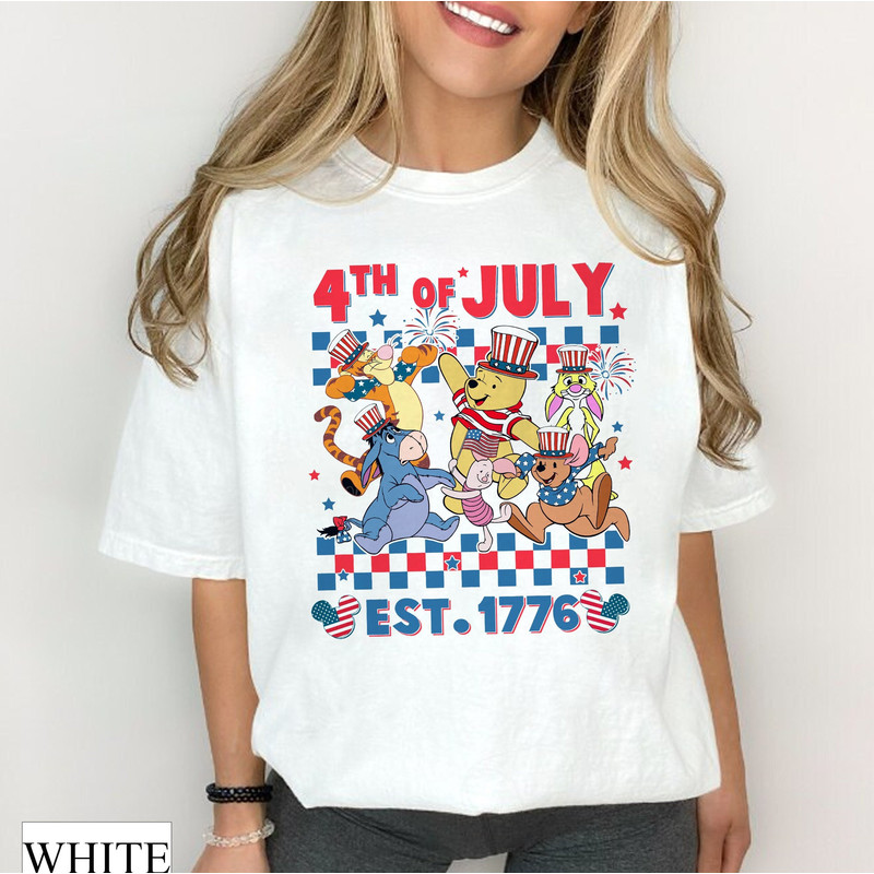 Disney 4th of July Comfort Colors Tee, Retro Pooh and Friends Shirt, Disney.jpg