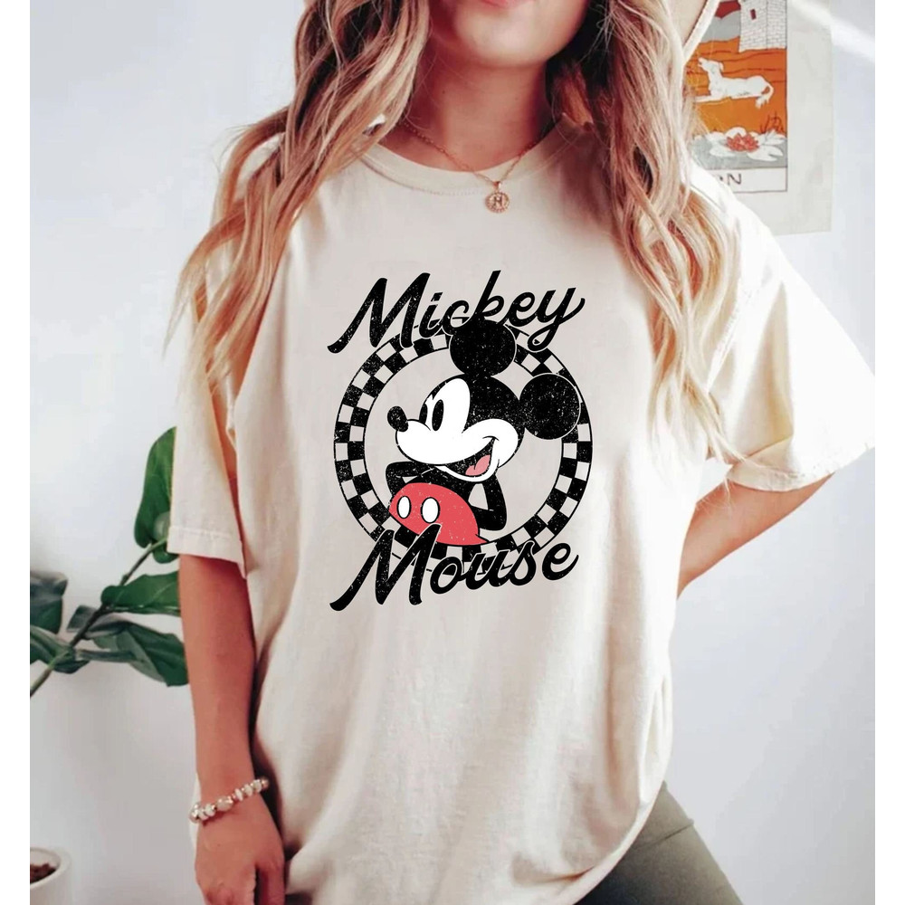 Disney Mickey Checkered Comfort Colors Shirt, Mickey Mouse Shirt, Vintage Mickey Shirt, Disney Vacation Shirt, Disneywor.jpg