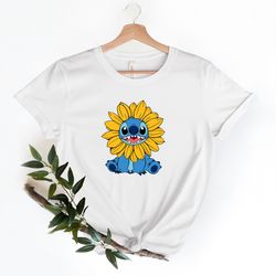 disney stitch sunflower shirt, disney stitch shirt, family v