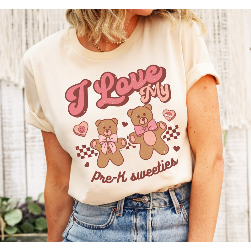 I Love My PreK Students Groovy Teacher Shirt, Valentines Day Preschool Team Shirt, Retro Candy Hearts Tee, School Pre-K Kindergarten Gift.jpg