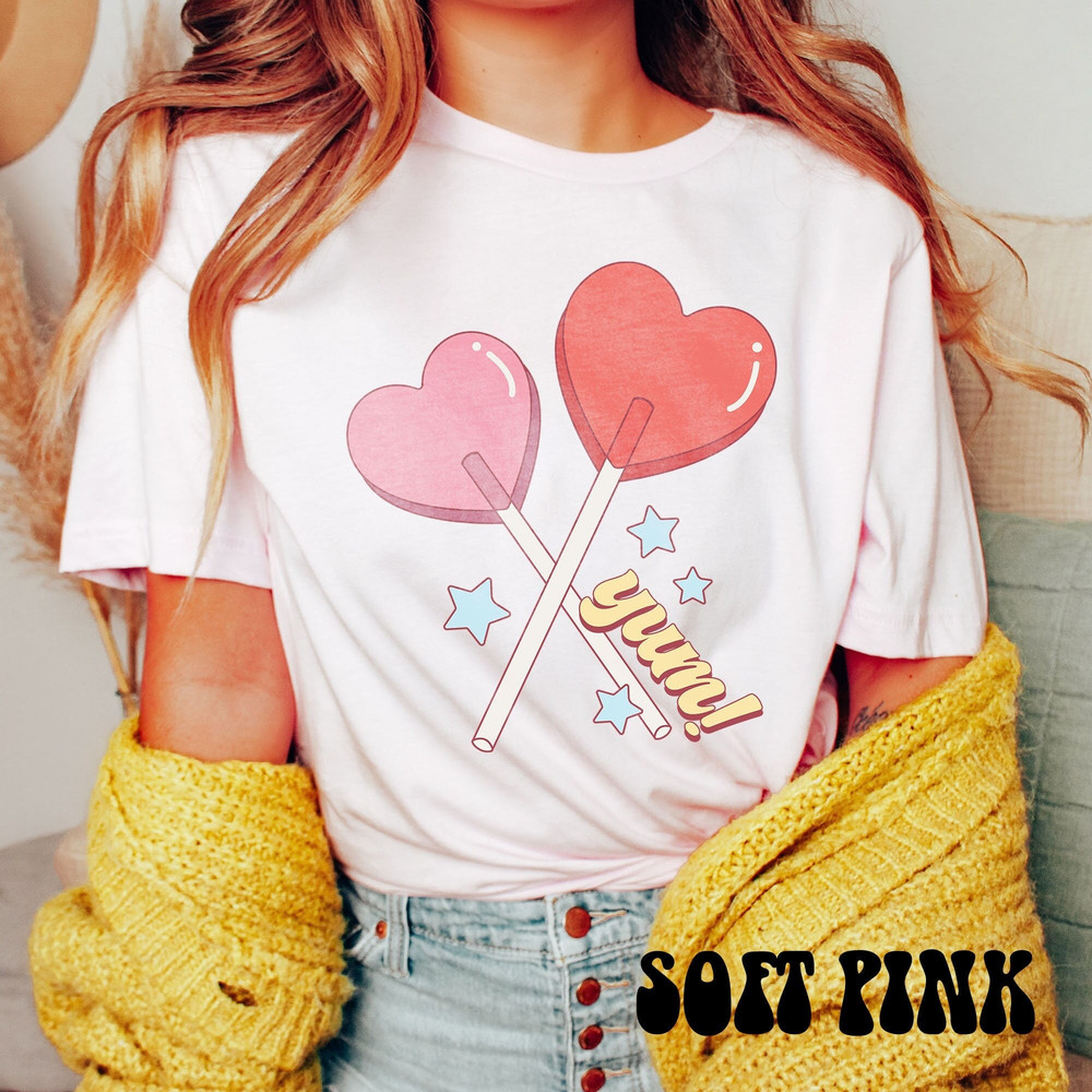 Heart-shaped Lollipops Retro Valentine T-shirt, Groovy Disco Ball Valentines Day Tee, Cute Hearts Valentines Shirt, Y2k Valentine Crewneck.jpg