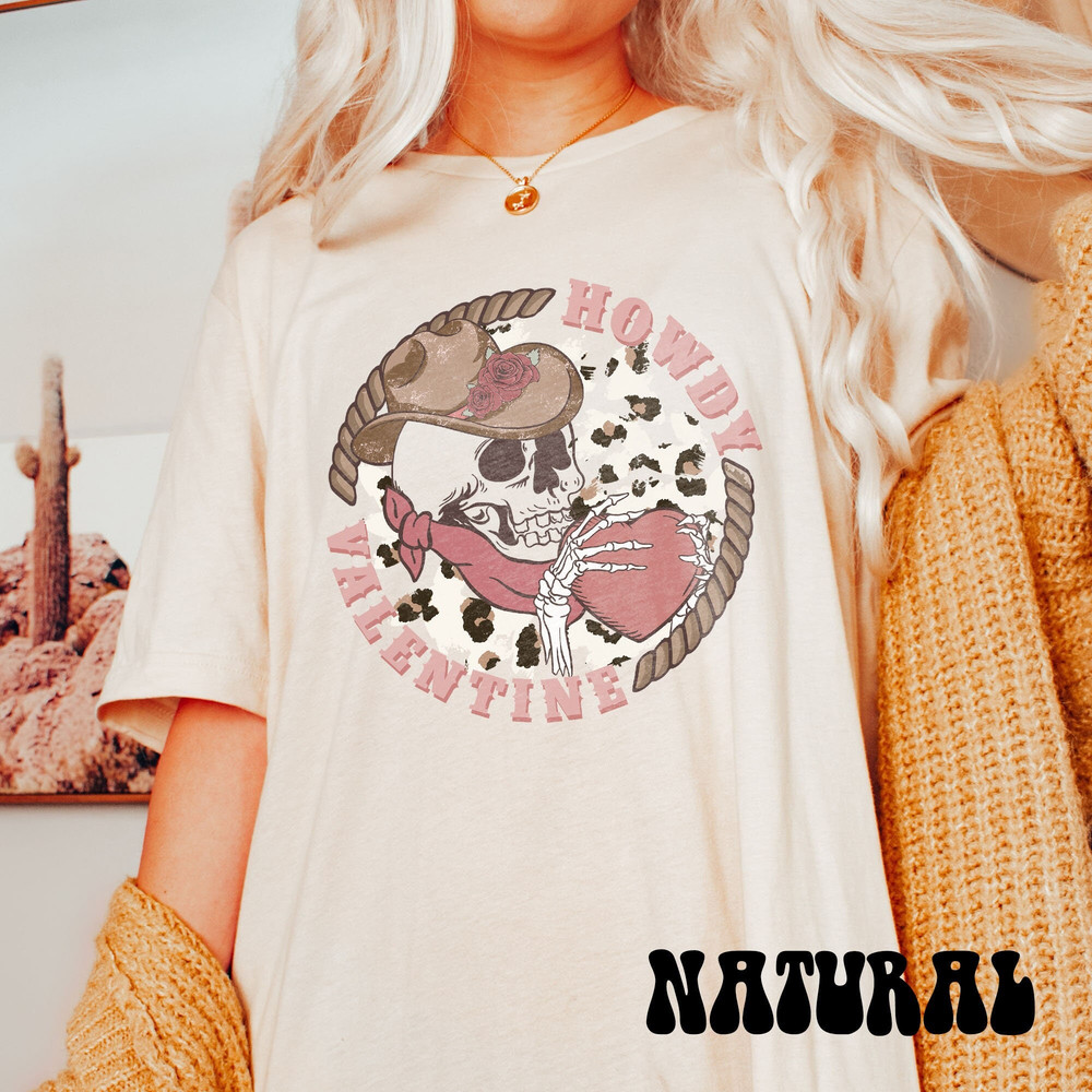 Howdy Valentine Shirt, Western Valentine's Day, Howdy Shirt Women, Western Valentines Day Gift, Retro Valentine Shirt, Funny Skeleton Skull.jpg