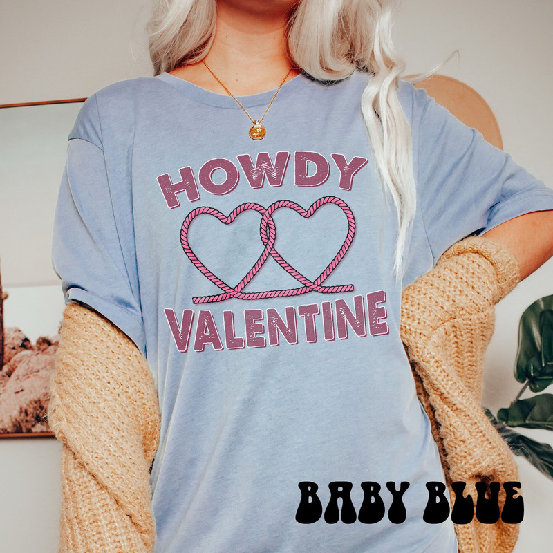 Howdy Valentine Western Graphic T-shirt, Disco Cowgirl Valentines Day Tee, Cute Western Hearts Valentines Shirt, Retro Valentines Crewneck 2.jpg