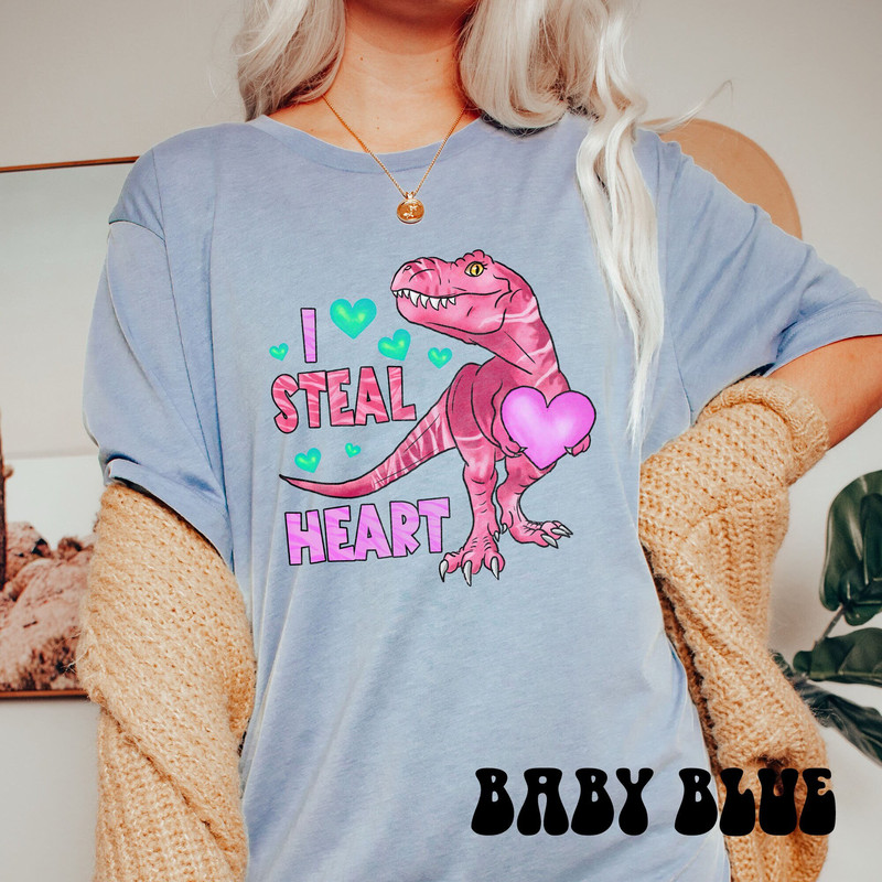 I Steal Heart Dinosaur Valentines Shirt For Women, Rawr Roar Sweater, Heart Shirt, Cute Valentine Shirt,Valentines Day Gift, Dino Valentines.jpg