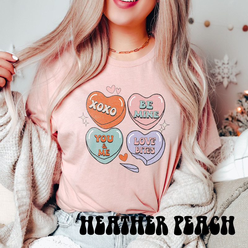 Retro Conversation Hearts Valentine T-shirt, Groovy Valentines Day Mascot Tee, Cute Hearts Valentines Shirt, Retro Valentines Crewneck Gift.jpg