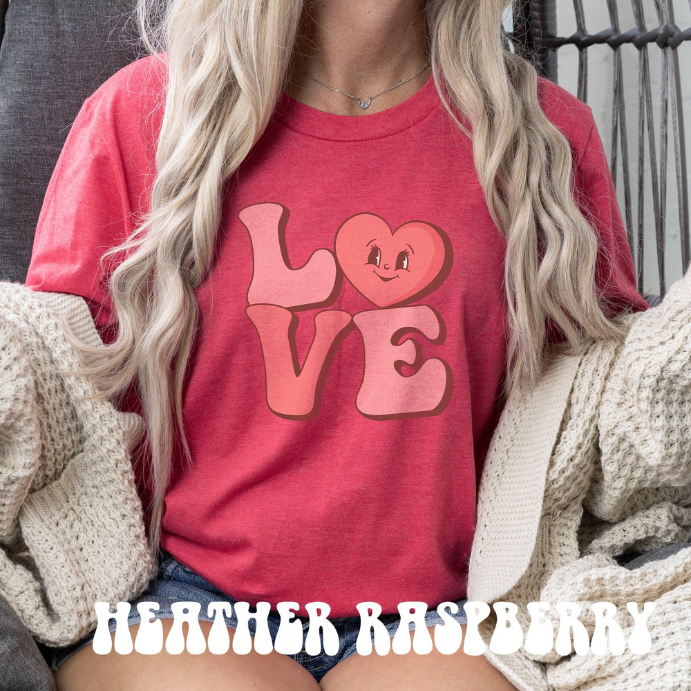 Retro Valentine Shirt, Vintage LOVE Shirt, Groovy Valentines Day Tee, Galentine Cute Hearts Valentines Shirt, Y2k Valentine Crewneck.jpg
