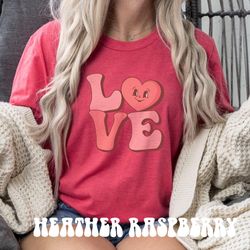 retro valentine shirt, vintage love shirt, groovy valentines day tee, galentine cute hearts valentines shirt, y2k valent