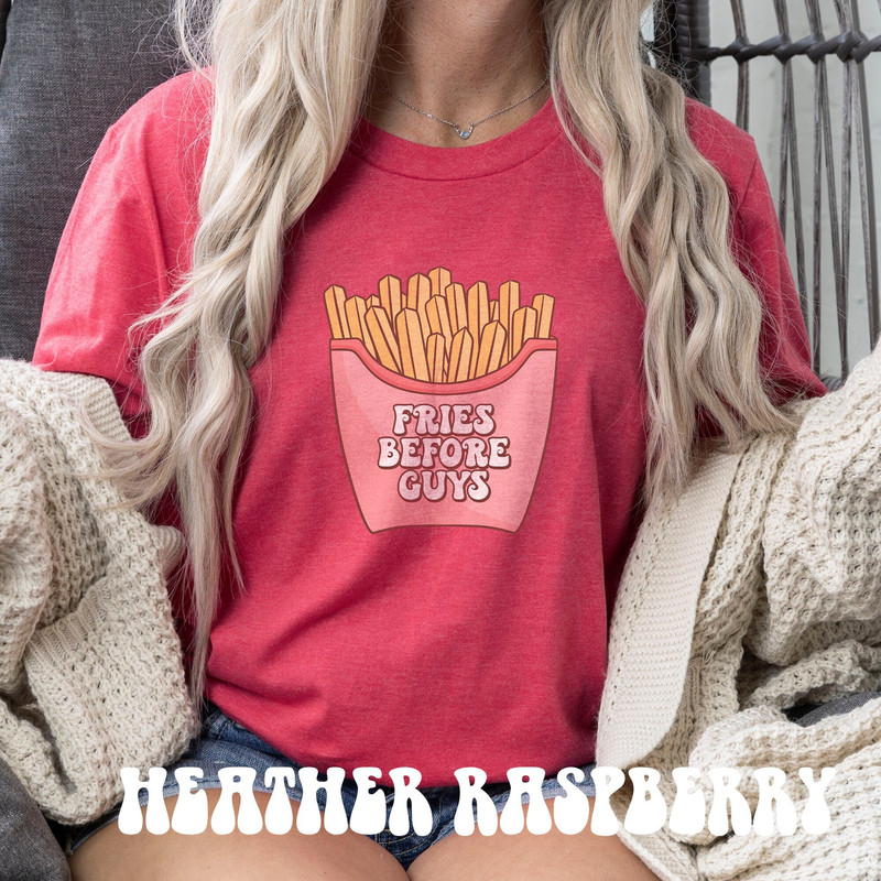 Retro Valentine T-shirt, Fries Before Guys Shirt, Groovy Disco Ball Valentines Day Tee, Cute Hearts Valentines Shirt, Y2k Valentine Crewneck.jpg