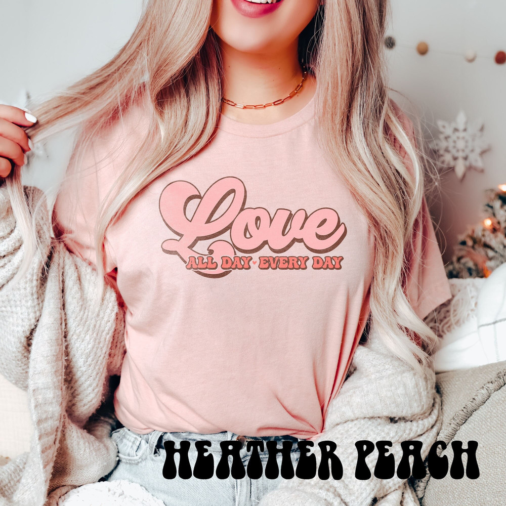 Retro Valentine T-shirt, Love All Day Shirt, Groovy Disco Ball Valentines Day Tee, Cute Hearts Valentines Shirt, Y2k Valentine Crewneck.jpg