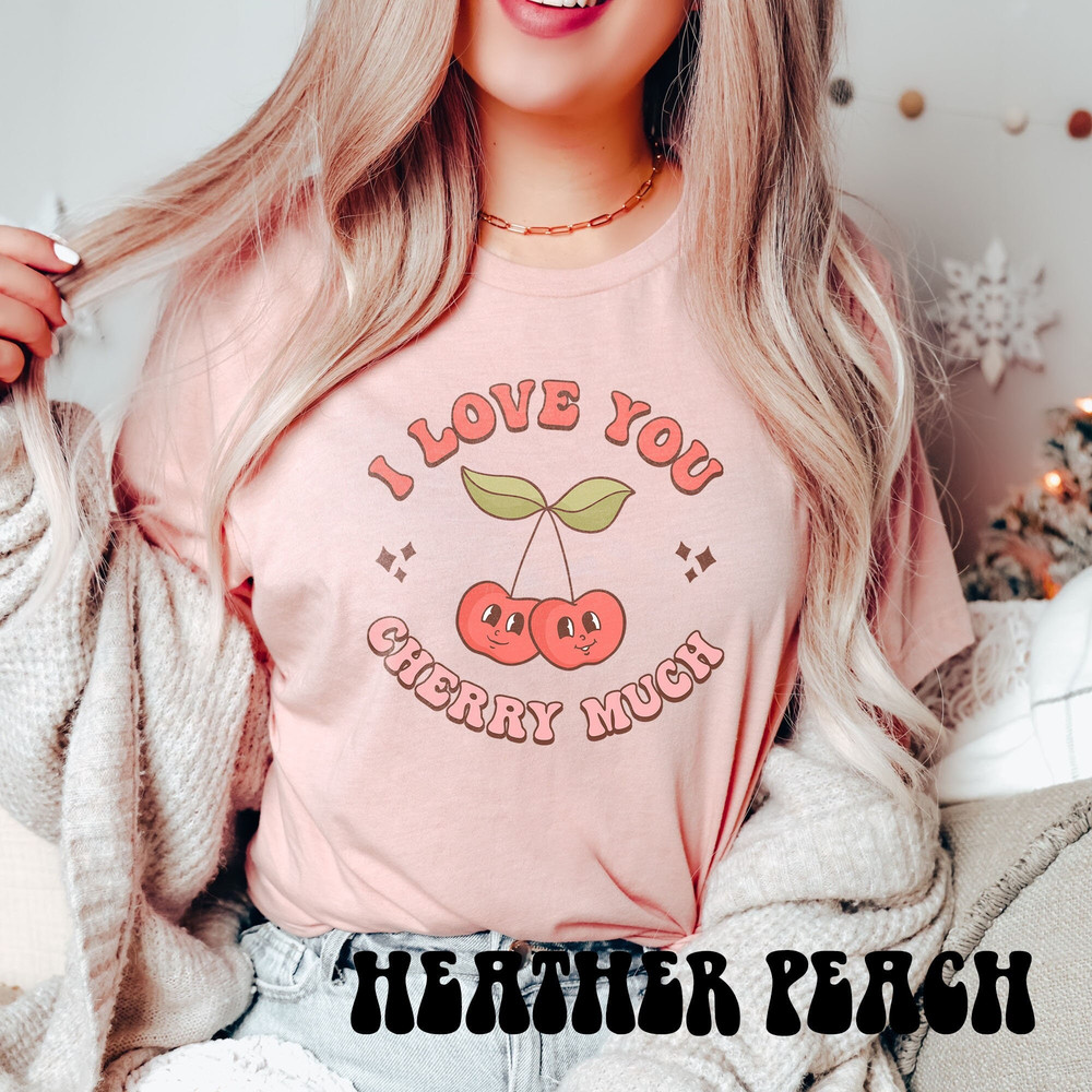 Retro Valentine T-shirt, Love You Cherry Much Shirt, Groovy Disco Valentines Day Tee, Cute Hearts Valentines Shirt, Y2k Valentine Crewneck.jpg