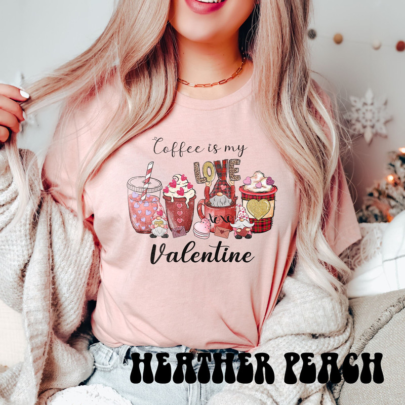 Valentines Coffee Shirt, Retro Valentine T-shirt, Galentine Heart Caffeine Shirt, Coffee Lover Gift, Love You a Latte Valentine Crewneck 1.jpg